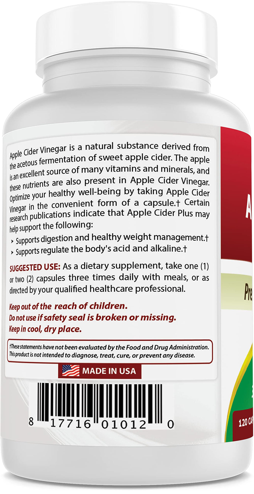 Best Naturals Apple Cider Vinegar Plus clean label without sugar or artificial additives.