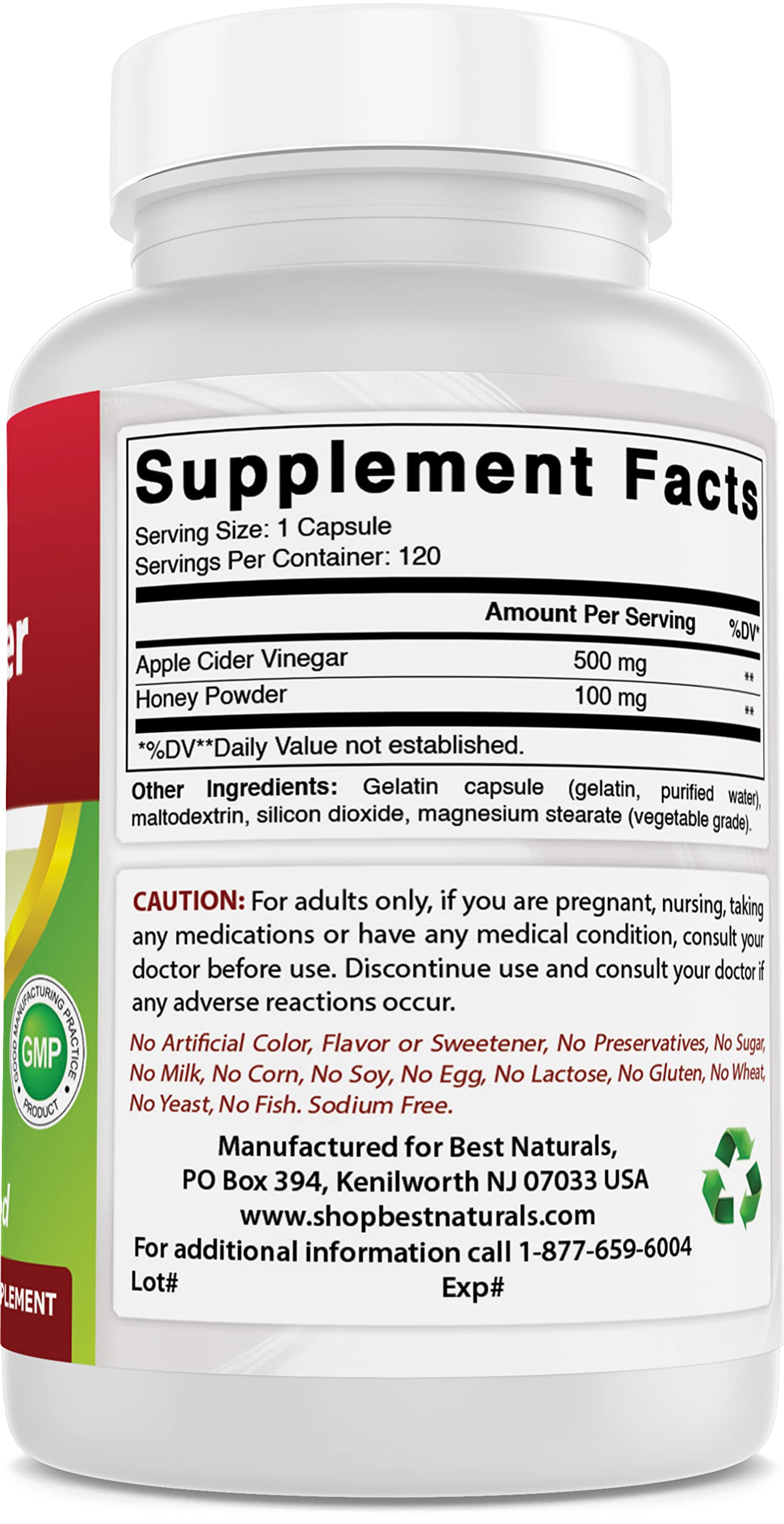 Best Naturals Apple Cider Vinegar Plus 3rd party lab tested seal.
