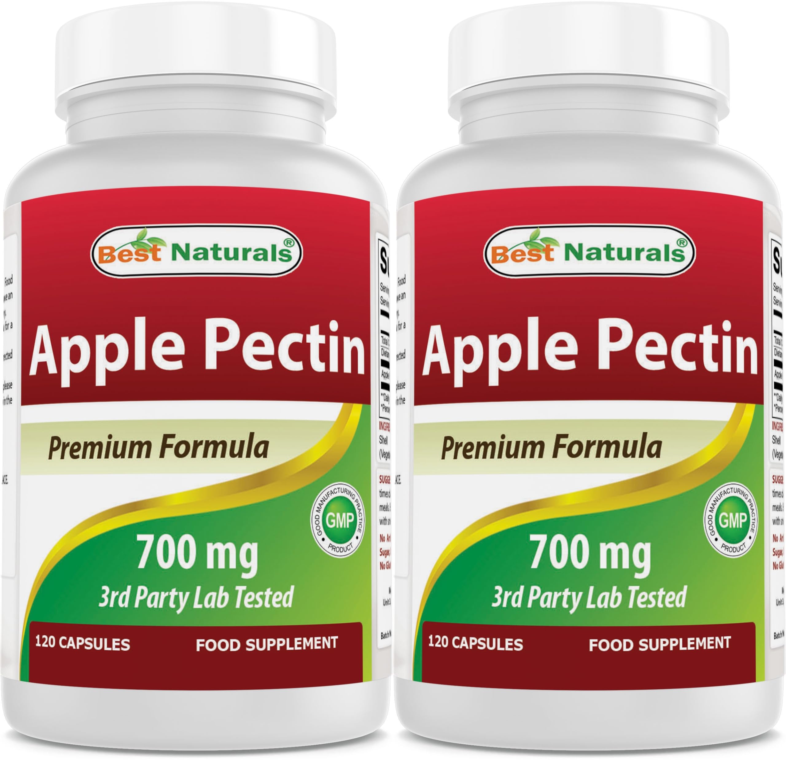 Best Naturals Apple Pectin 700 mg bottle front highlighting dietary fiber support.