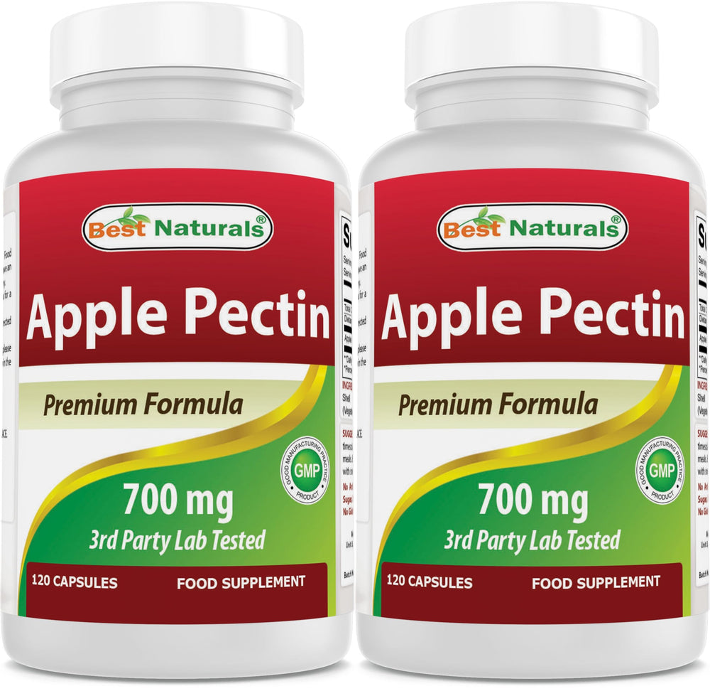 Best Naturals Apple Pectin 700 mg bottle front highlighting dietary fiber support.