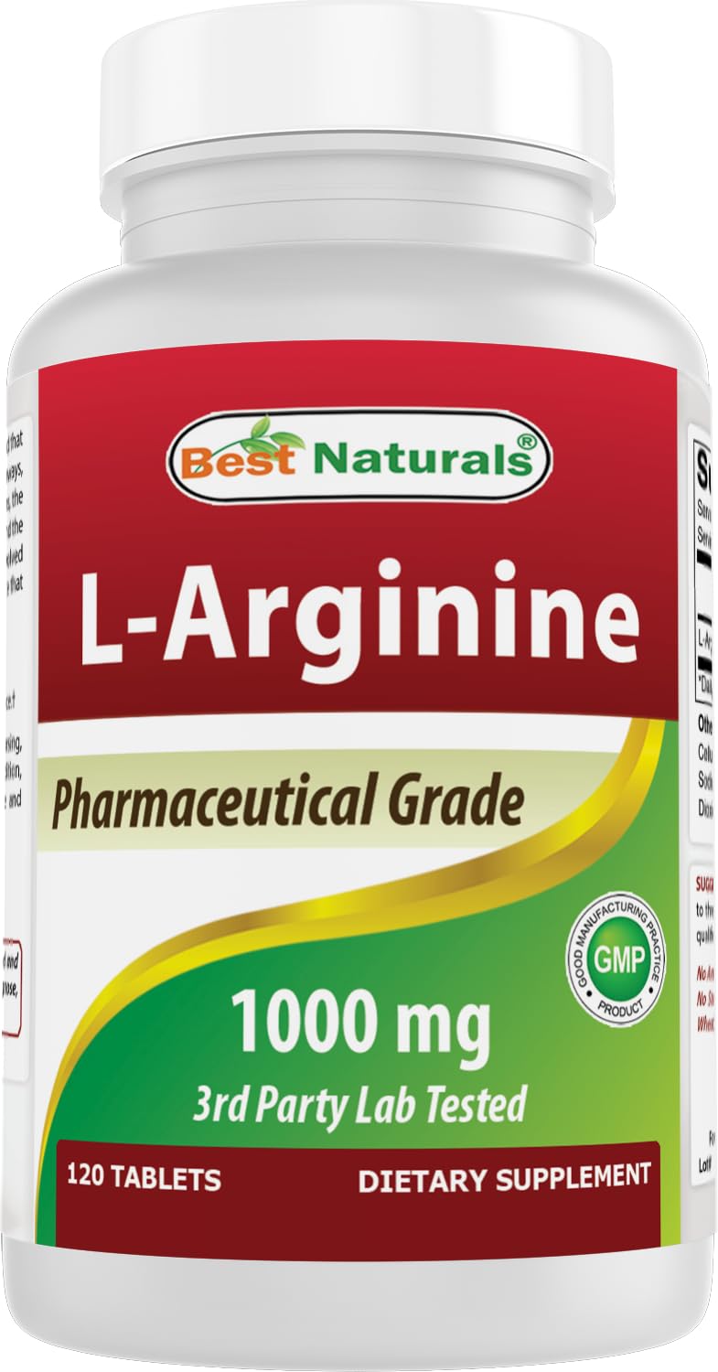 Best Naturals L-Arginine 1000 mg tablet close-up for a clean daily supplement experience