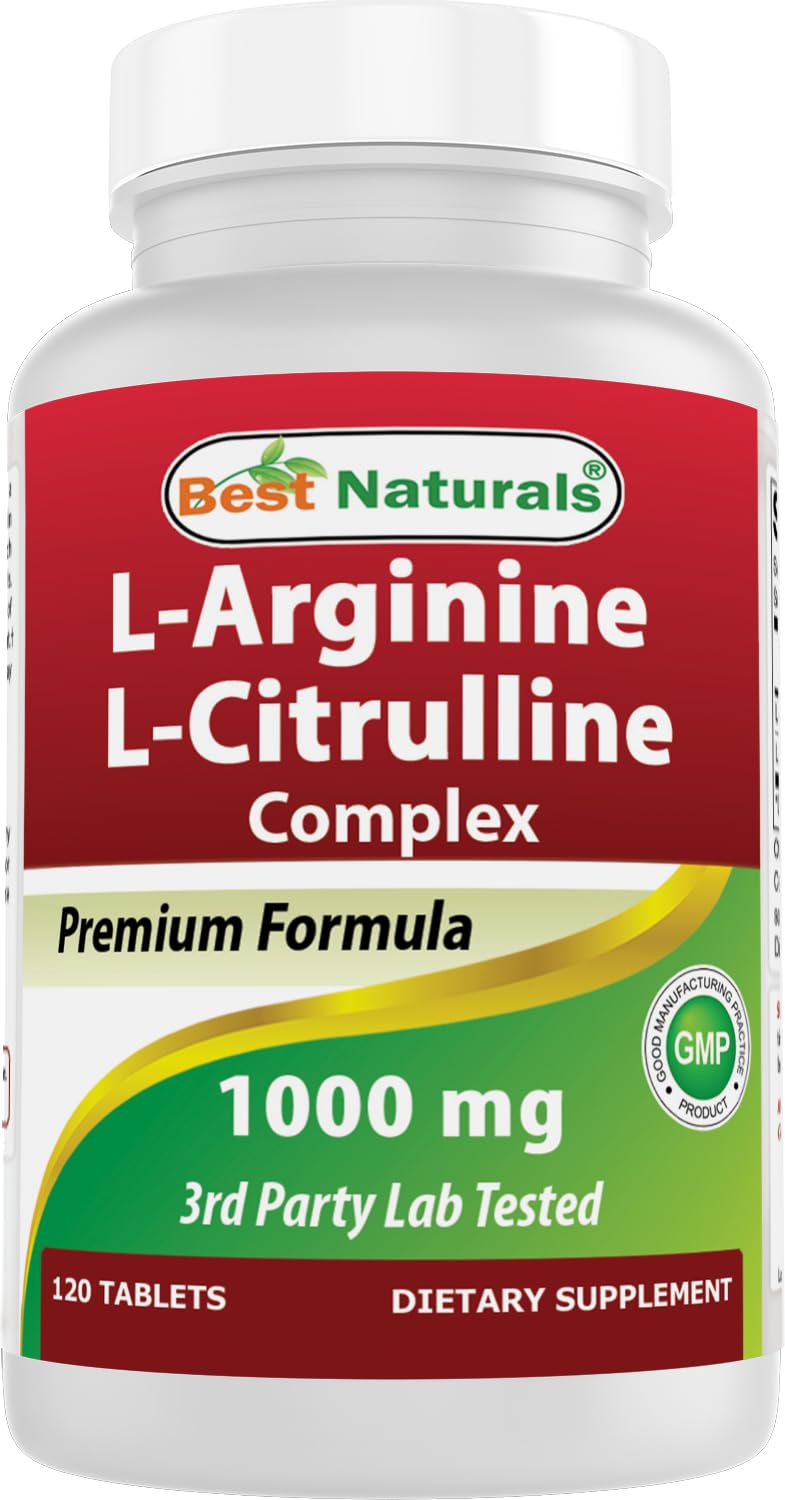 Best Naturals Arginine Citruline Complex bottle for daily supplementation and purity focus.