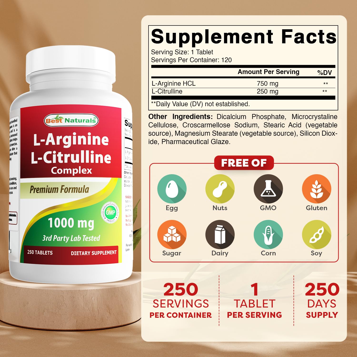 Best Naturals bottle back shows ingredients and purity for peace of mind