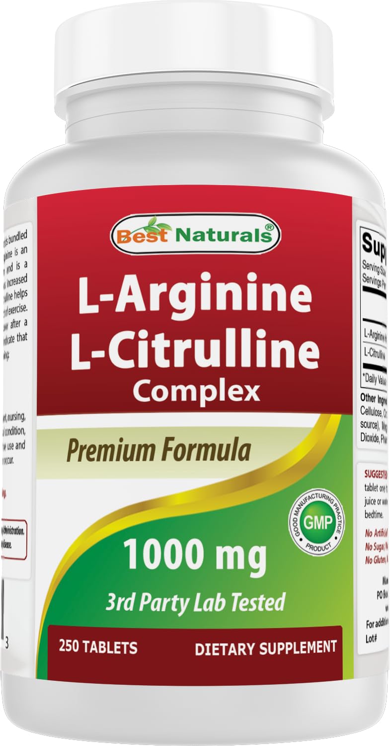 Best Naturals L-Arginine L-Citrulline tablets bottle front for daily support