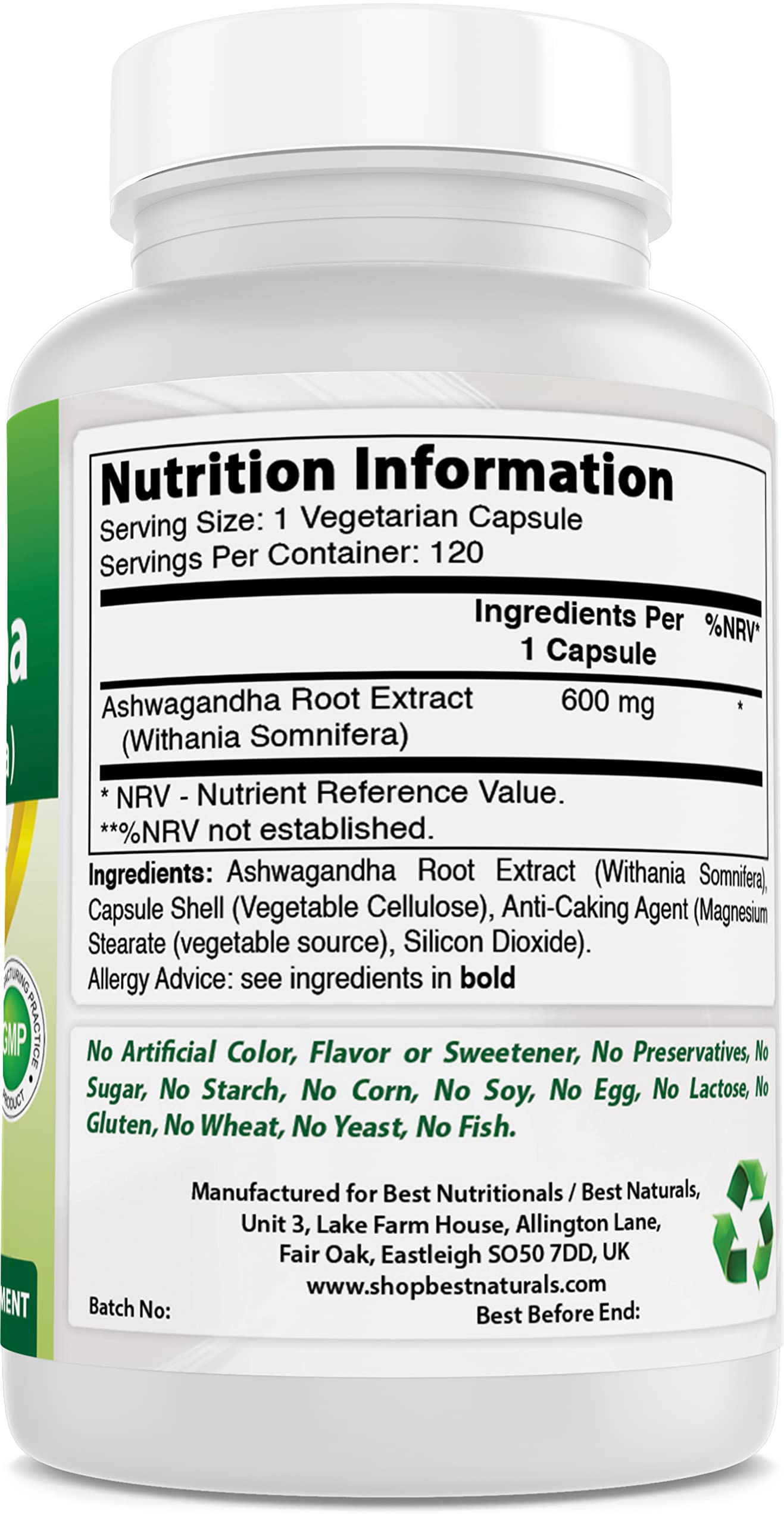 Best Naturals Ashwagandha capsules USA-made seal signals safety and quality