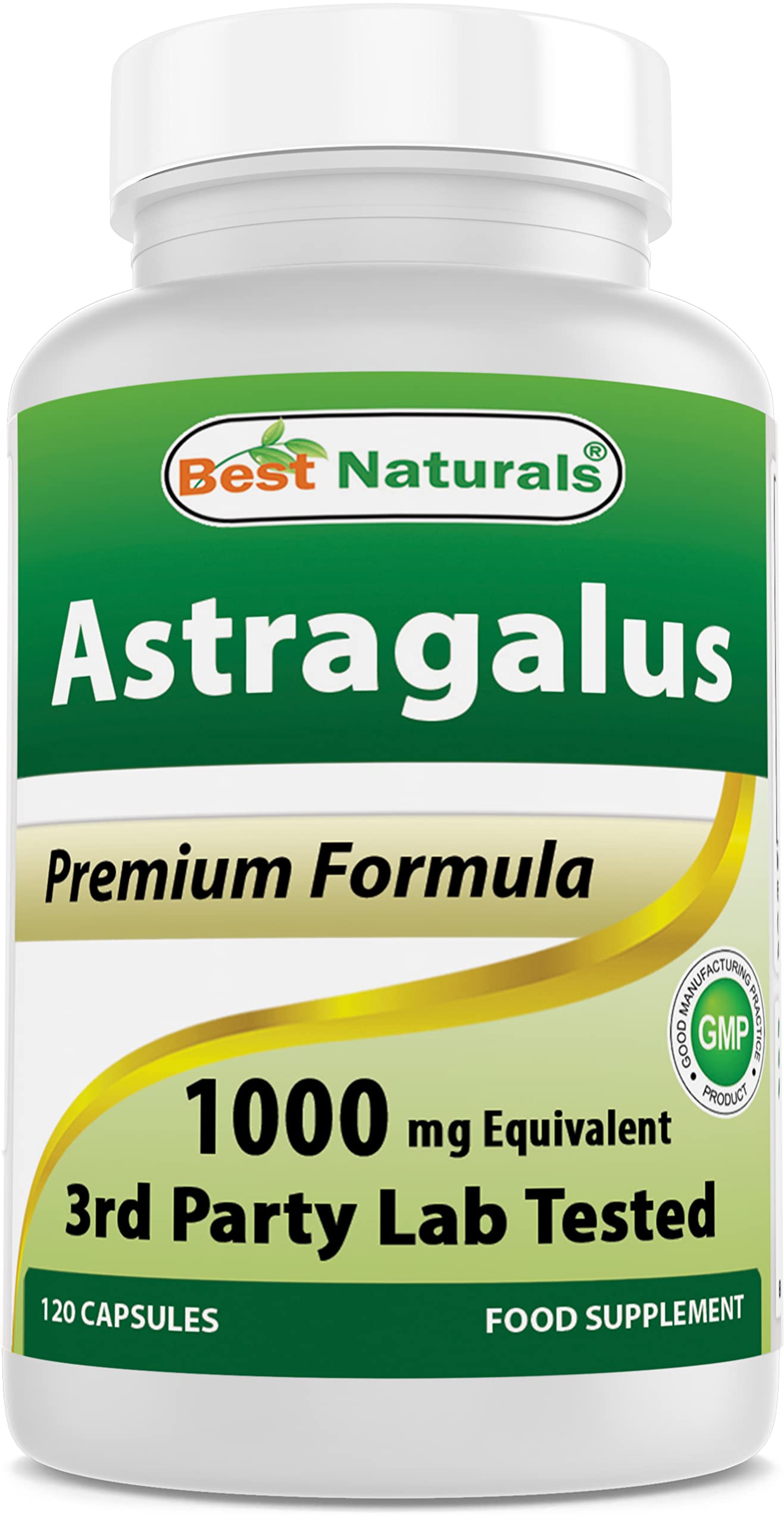 Best Naturals Astragalus bottle being poured for easy daily dosing.