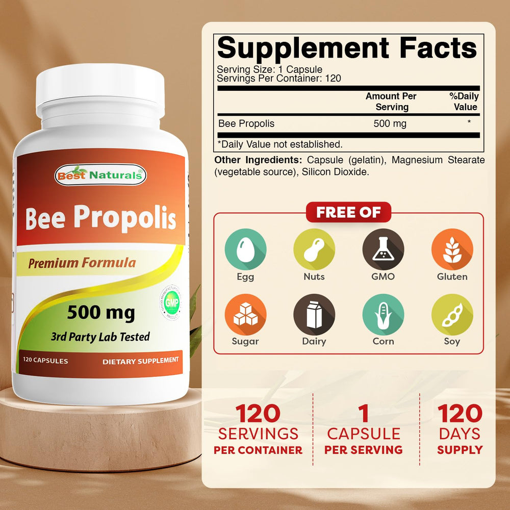 Best Naturals Bee Propolis bottle in hand for daily immune support routines.
