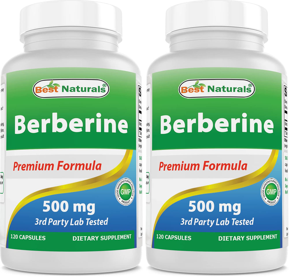 Best Naturals Berberine 500mg bottle front view showing packaging and daily use potential