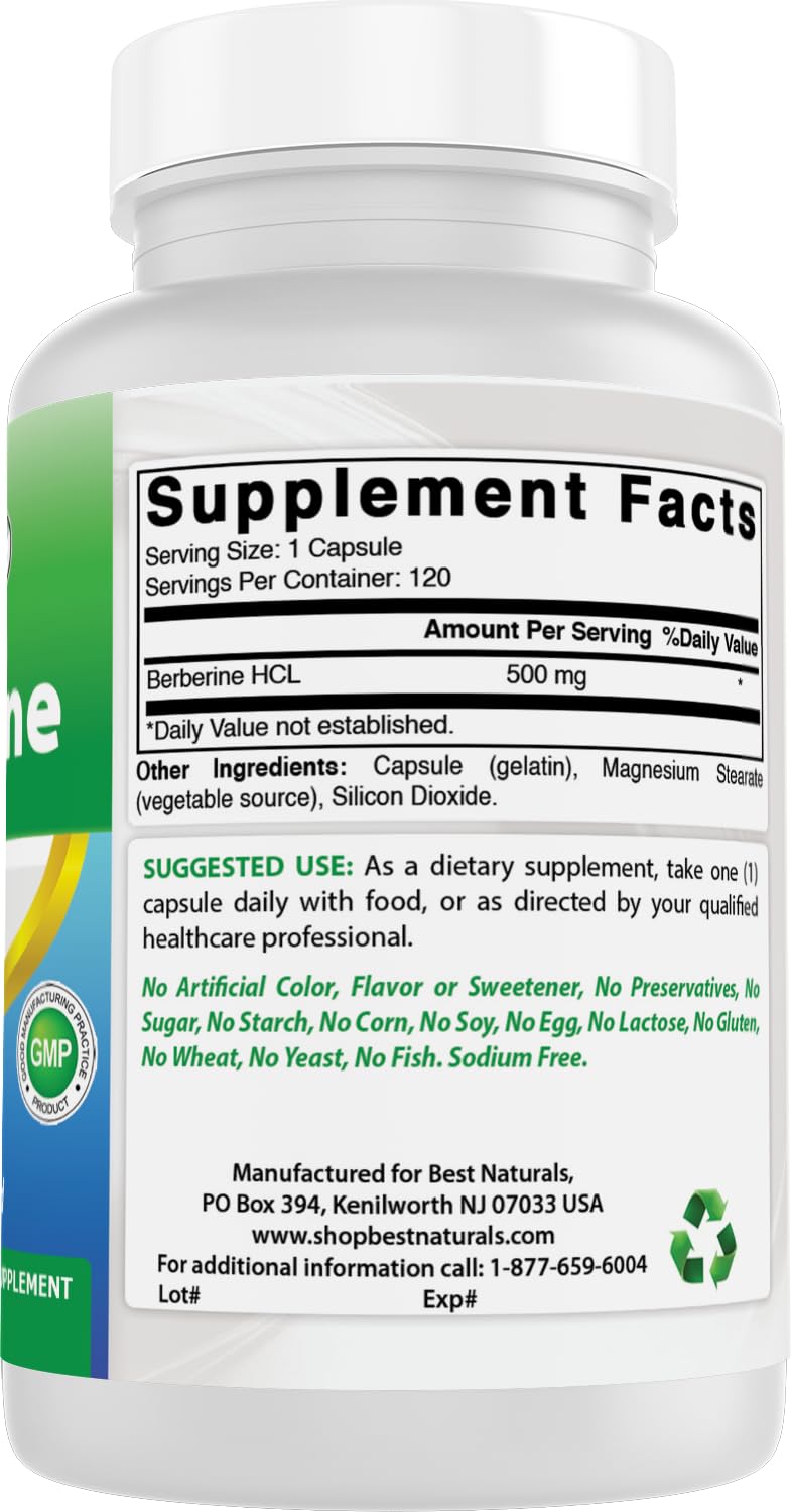 Best Naturals Berberine lab test certificate implying third-party verification