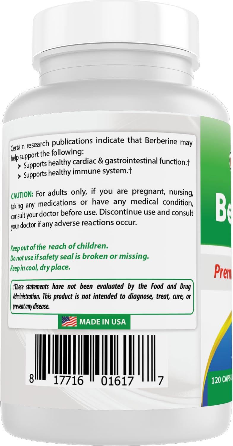 Best Naturals Berberine packaging box and bottle for shelf appeal