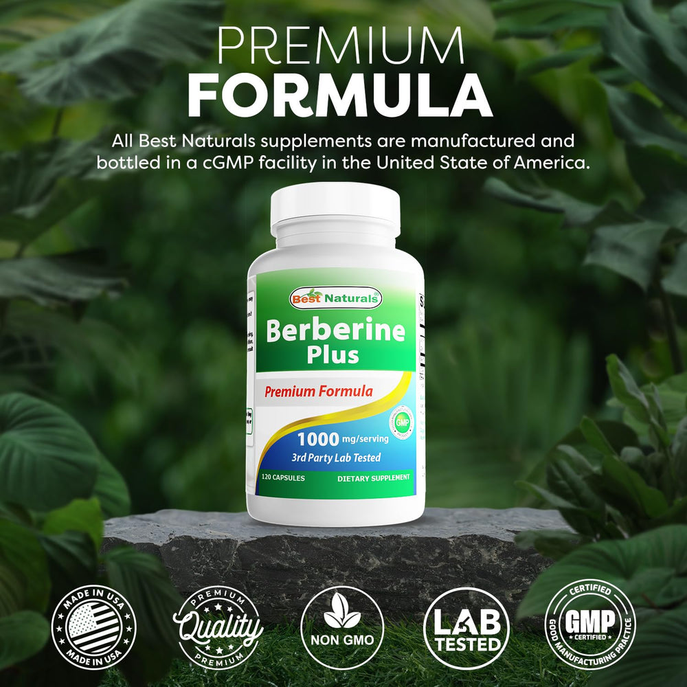 Gluten-free and non-GMO Berberine Plus formula by Best Naturals