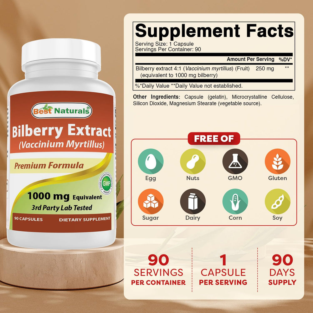 Best Naturals Bilberry capsules on hand demonstrate easy daily supplementation.