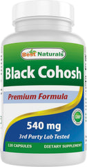 Best Naturals Black Cohosh 540mg bottle – high-potency supplement visual.