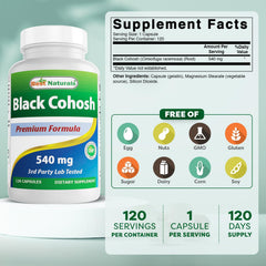 Best Naturals Black Cohosh capsules close-up – easy-to-take form.