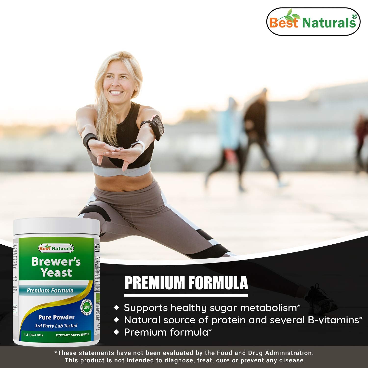 Sealed jar of Best Naturals Brewers Yeast Powder for freshness