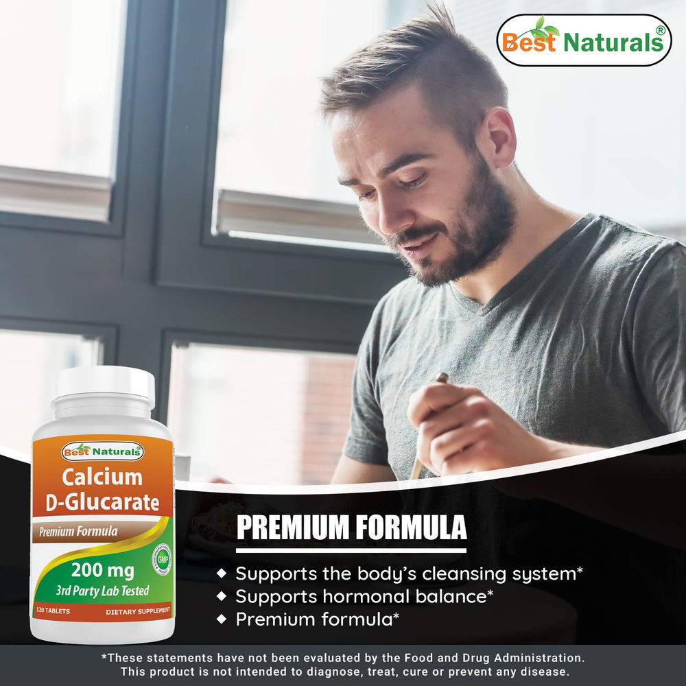 Best Naturals Calcium D-Glucarate being poured for easy dosing.