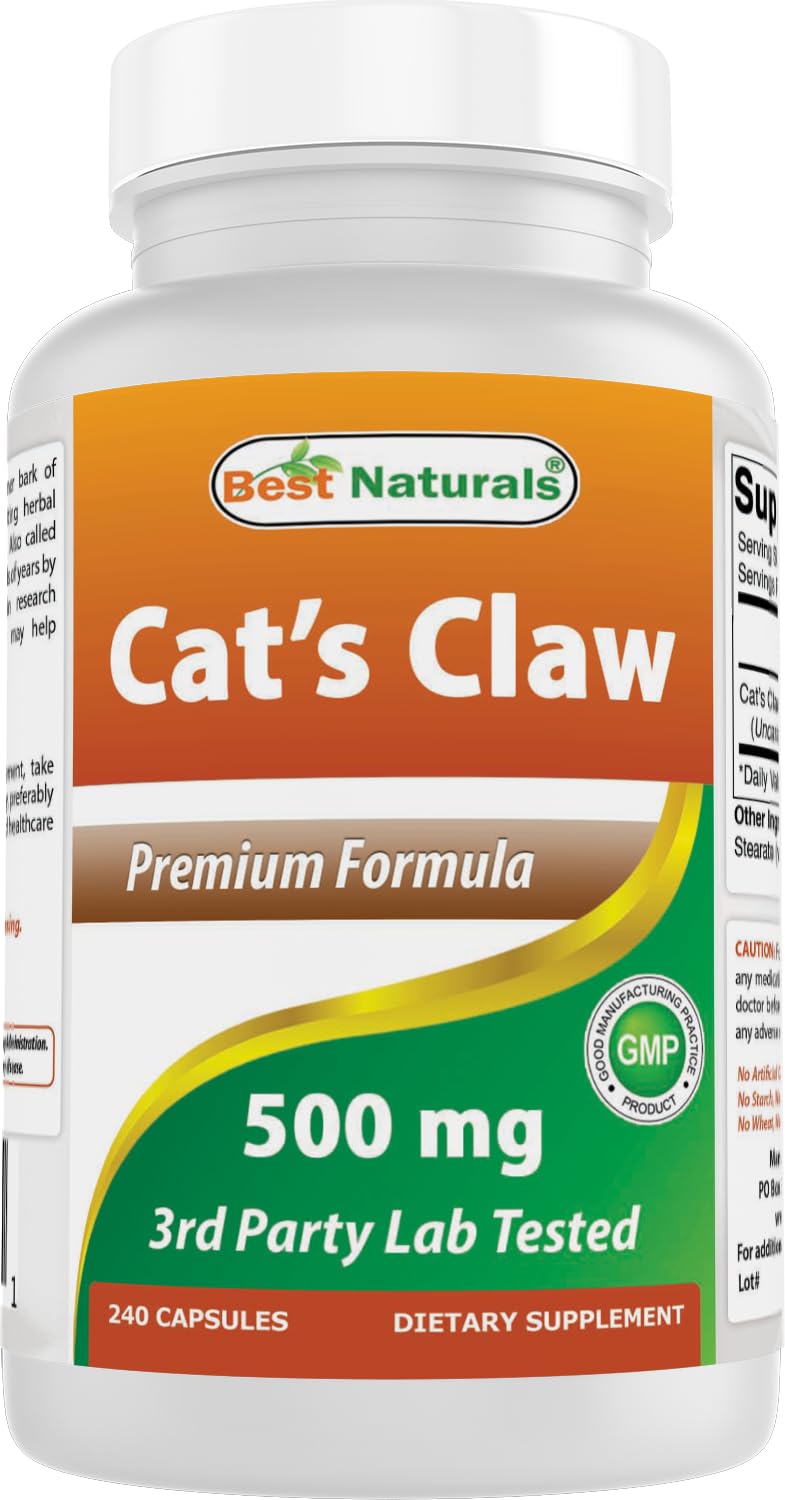 Best Naturals Cat's Claw bottle close-up for daily wellness support