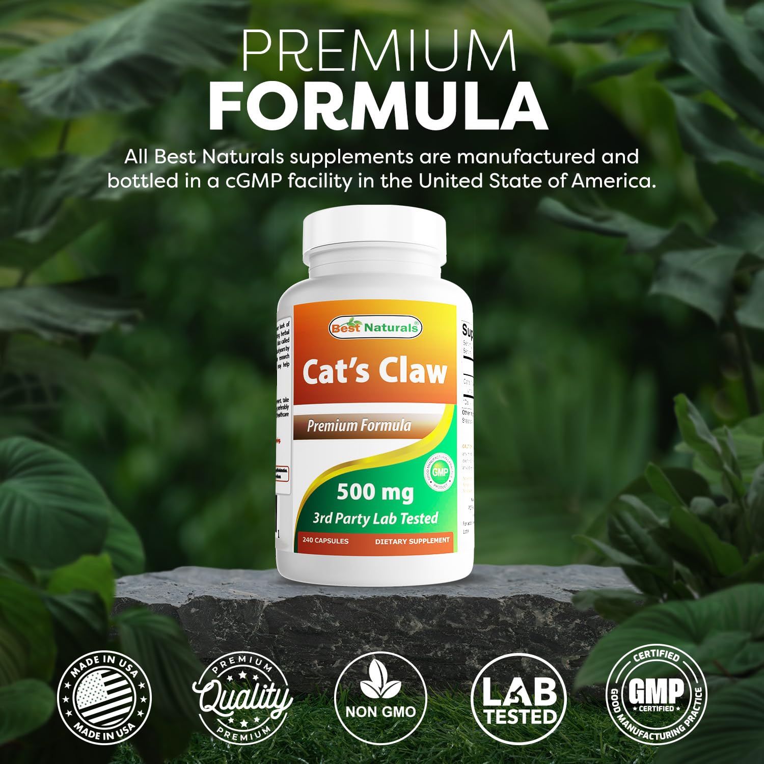 Best Naturals Cat's Claw non-GMO gluten-free label suitable for restricted diets