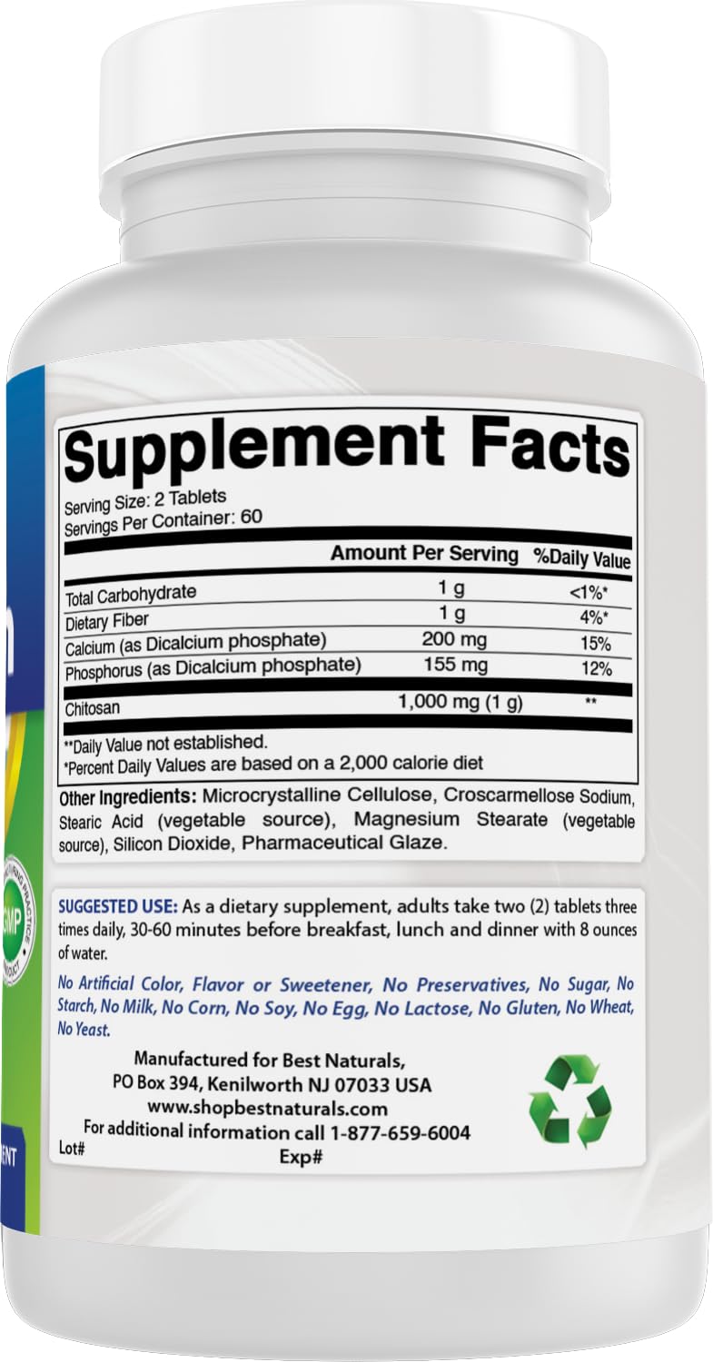 Best Naturals Chitosan FDA-registered facility seal reflecting manufacturing standards.