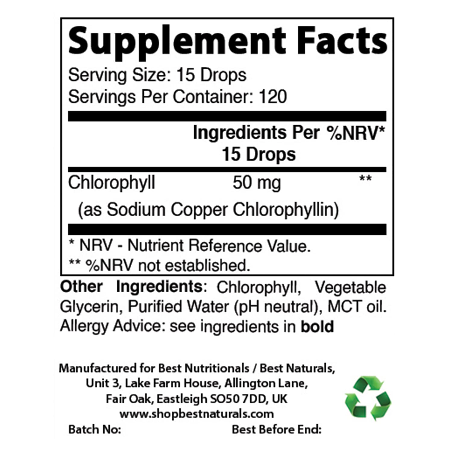 Best Naturals chlorophyll drops added to water for a refreshing daily ritual.