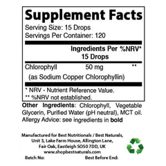 Best Naturals chlorophyll drops added to water for a refreshing daily ritual.