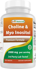 Best Naturals Choline Inositol 2000mg bottle ready for daily use