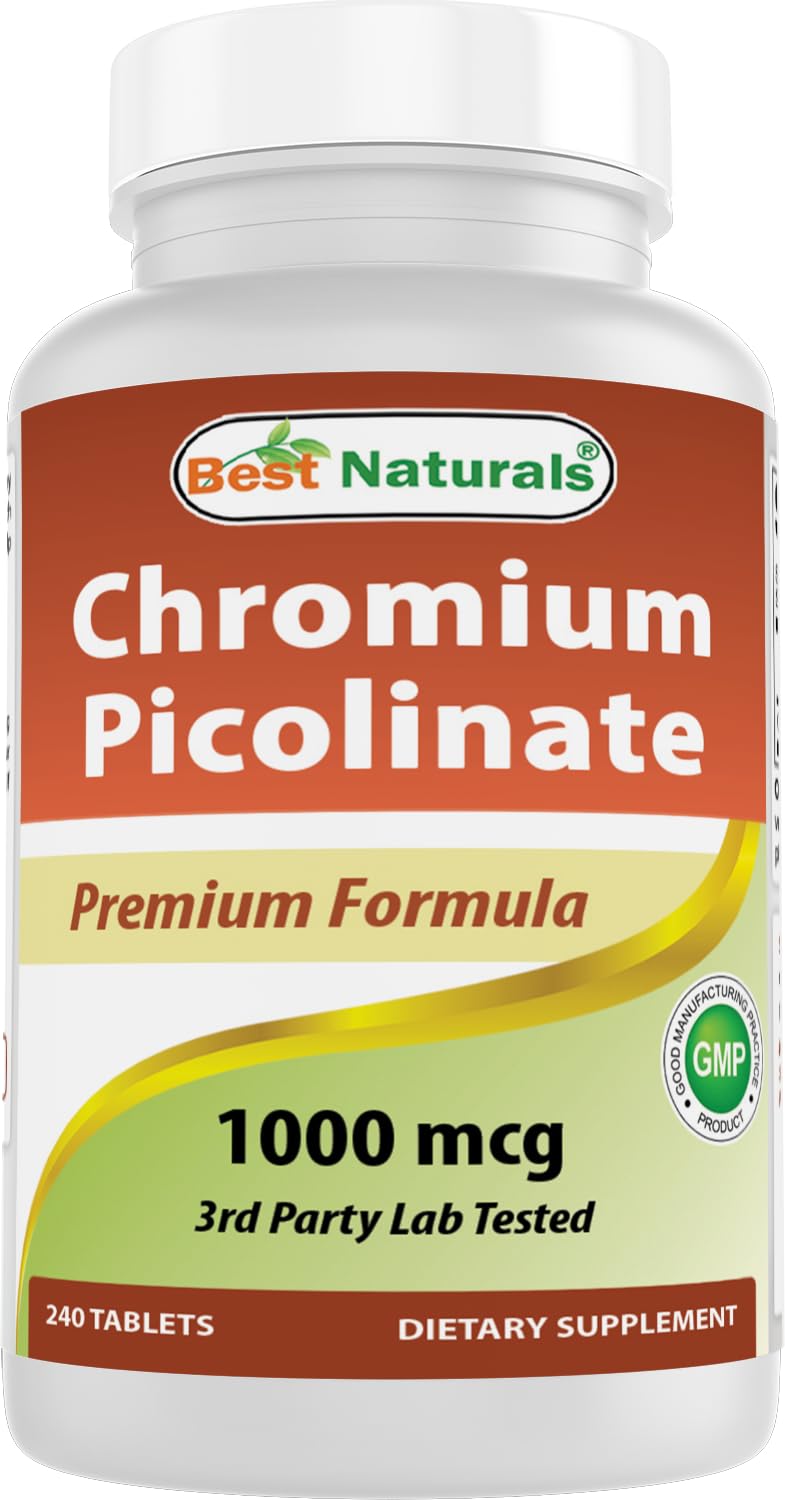 Best Naturals Chromium Picolinate tablet, 1000 mcg, for daily chromium intake.