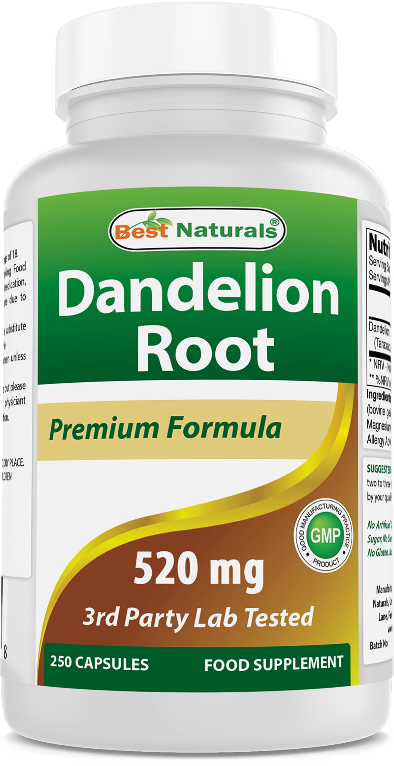 Best Naturals Dandelion Root bottle front for daily wellness routine