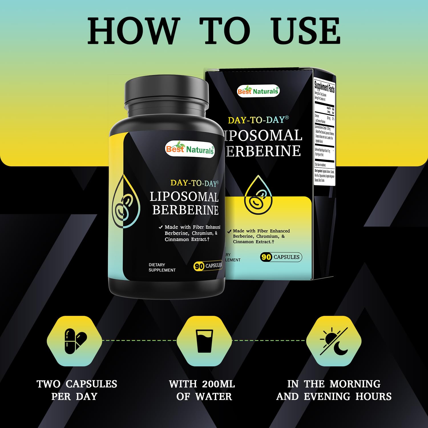 Best Naturals Liposomal Berberine bottle with Bioperine and vegetarian capsules.
