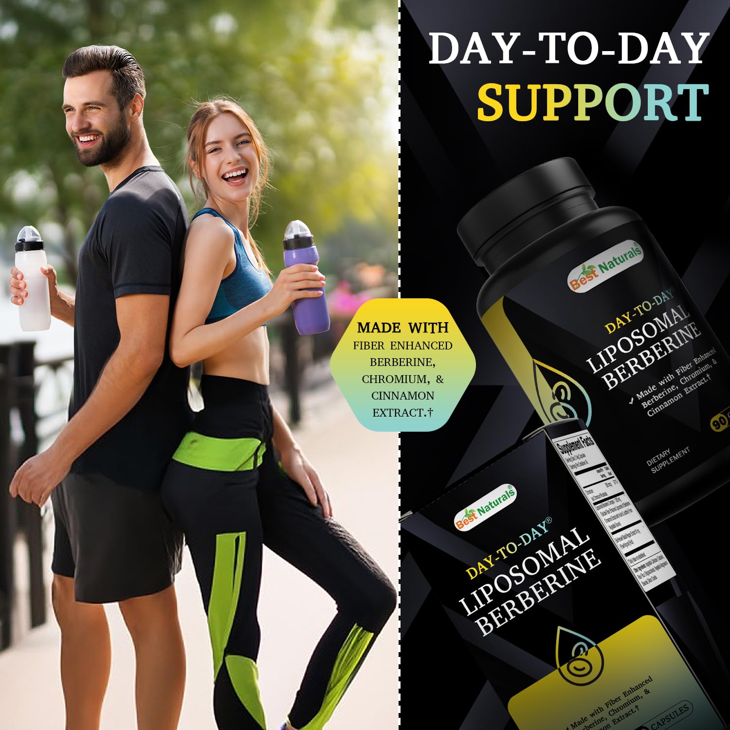 Best Naturals Liposomal Berberine capsules are easy to swallow for daily use.