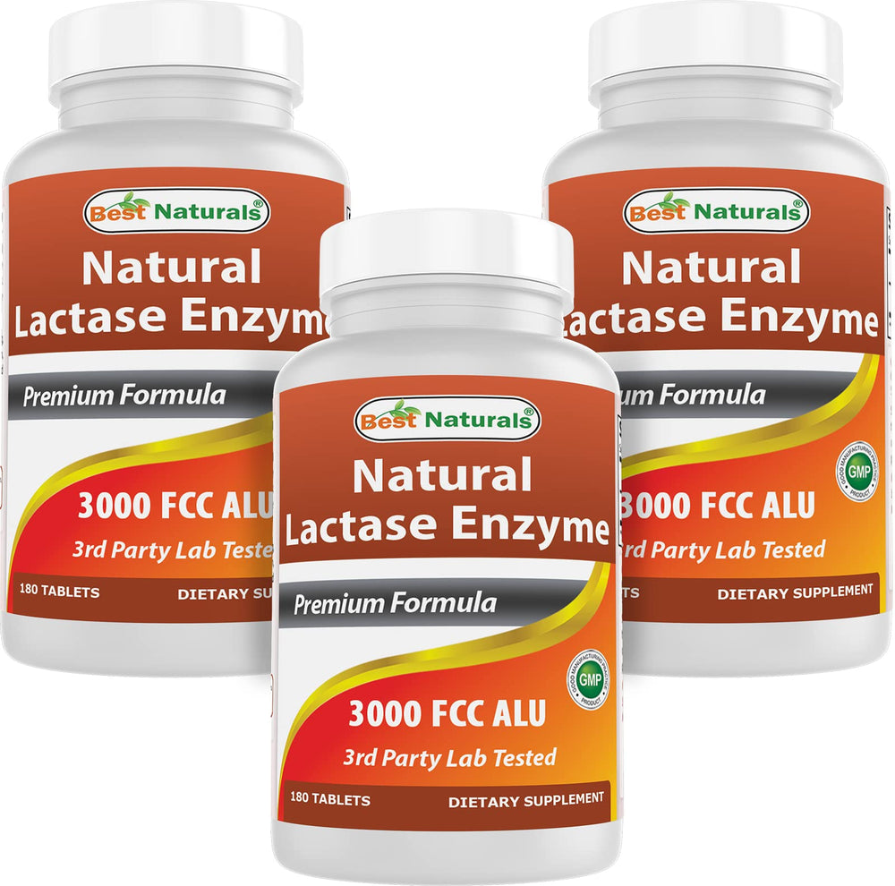 Best Naturals Fast Acting Lactase Enzyme bottle front view for dairy digestion support