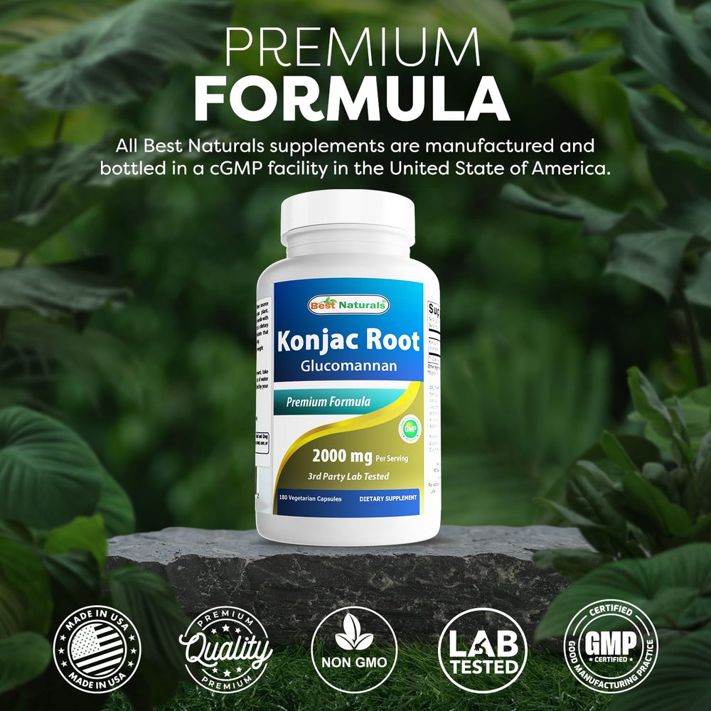 Close-up of konjac glucomannan root ingredient list