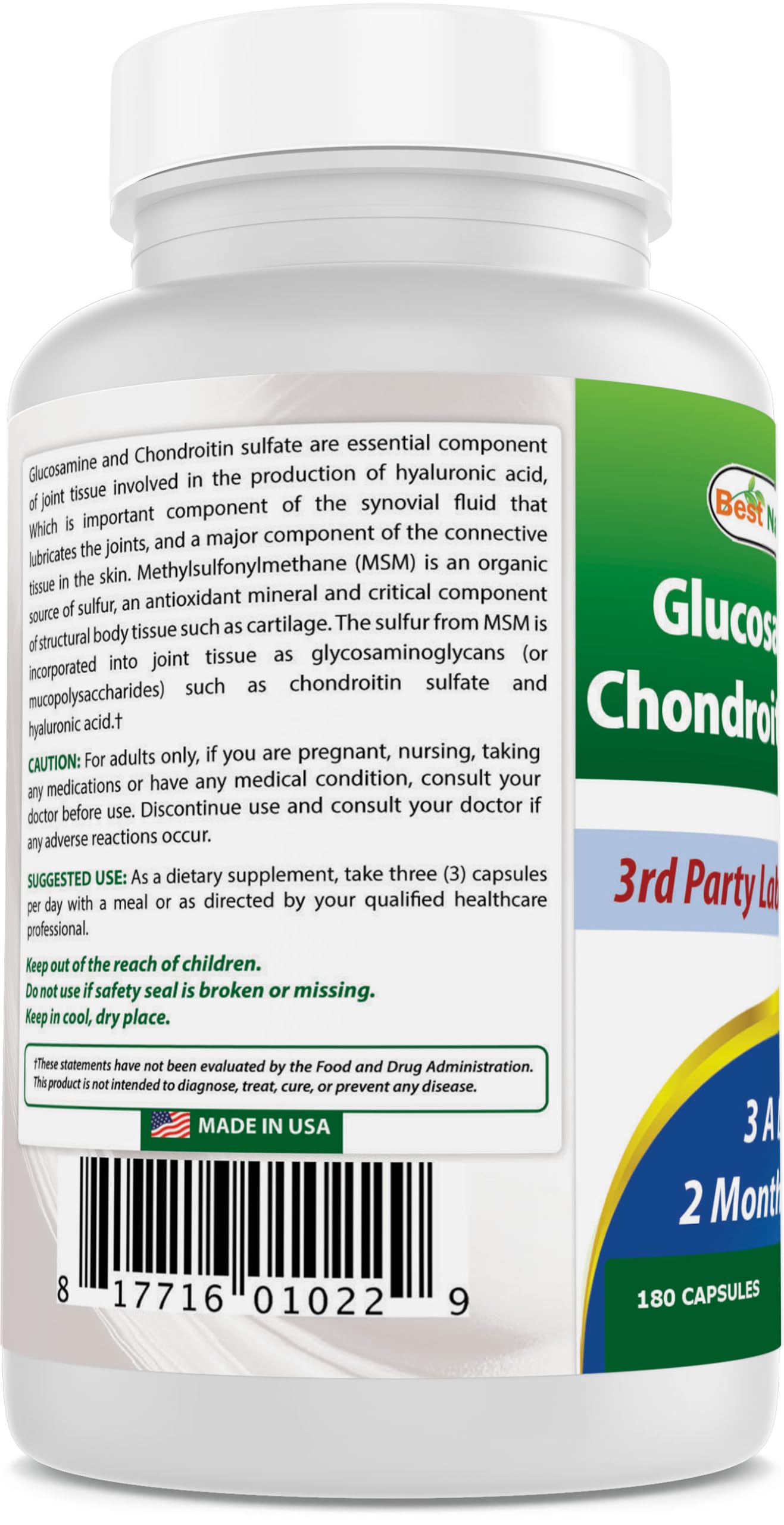 Best Naturals glucosamine capsule graphic for everyday mobility