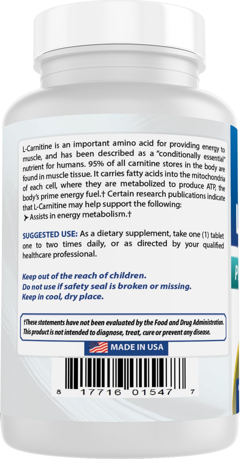 Best Naturals L-Carnitine purity seal close-up.