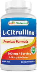 Best Naturals L-Citrulline capsules 1500mg serving for daily active routines.