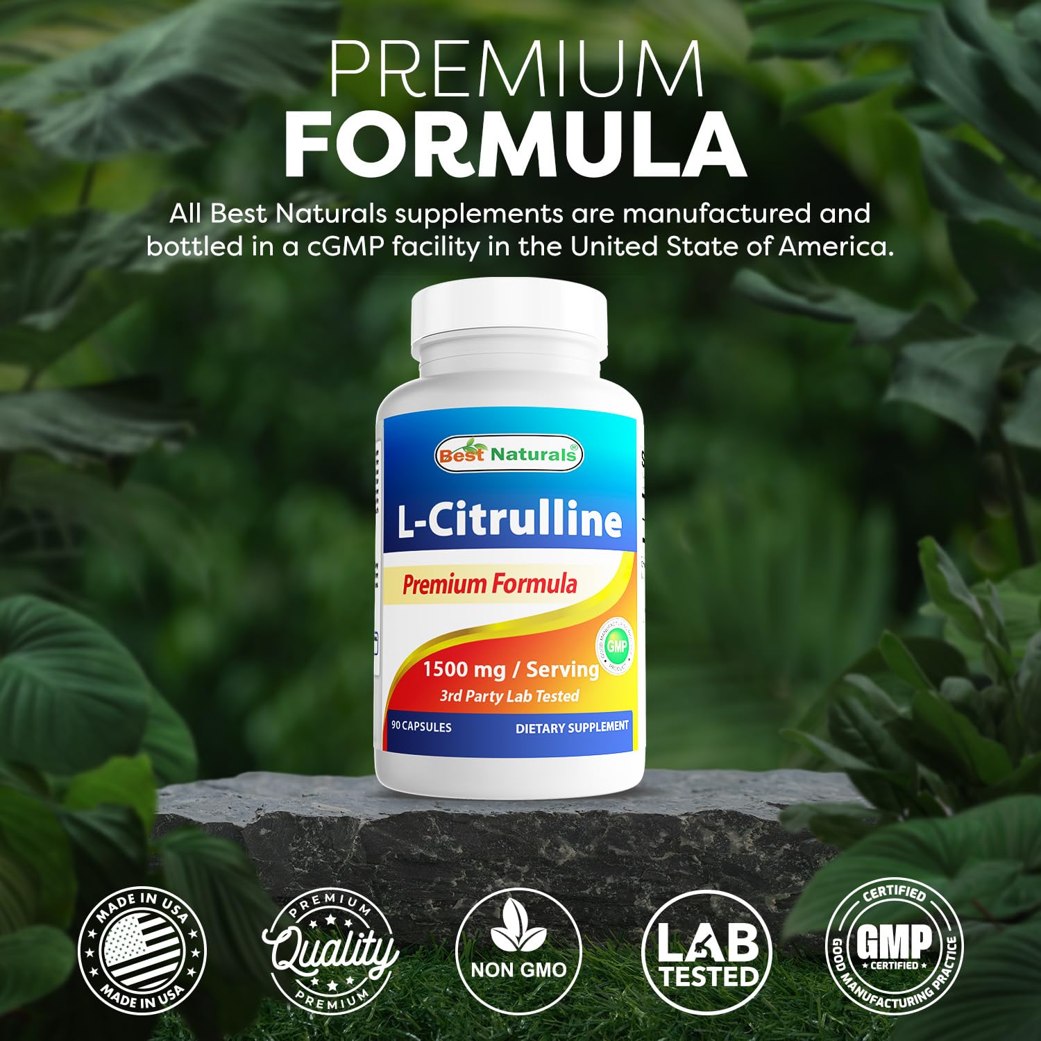 Best Naturals L-Citrulline made in USA in GMP compliant facility.