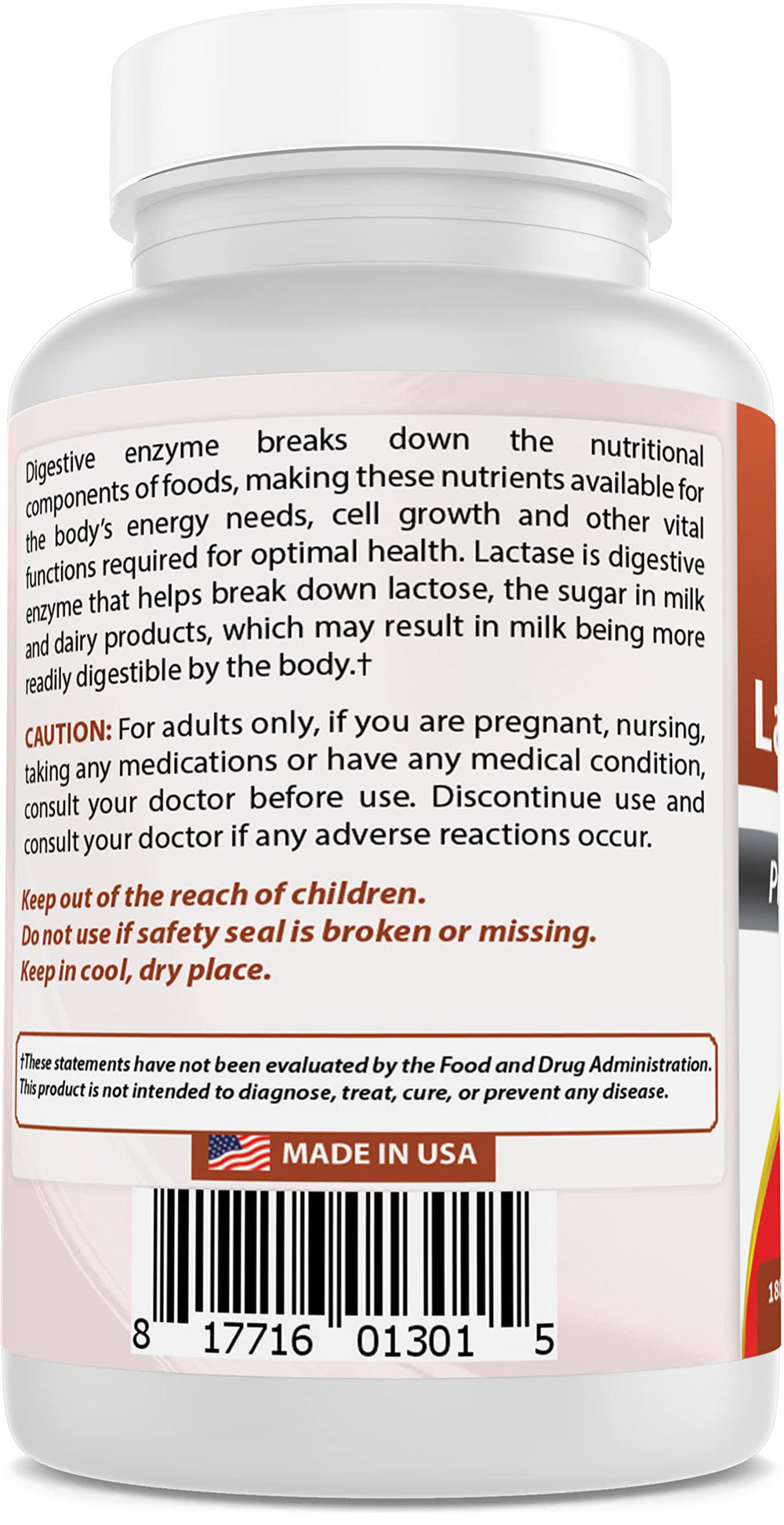 Best Naturals natural lactase enzyme with no artificial additives