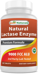 Best Naturals Lactase tablets bottle front for dairy digestion support