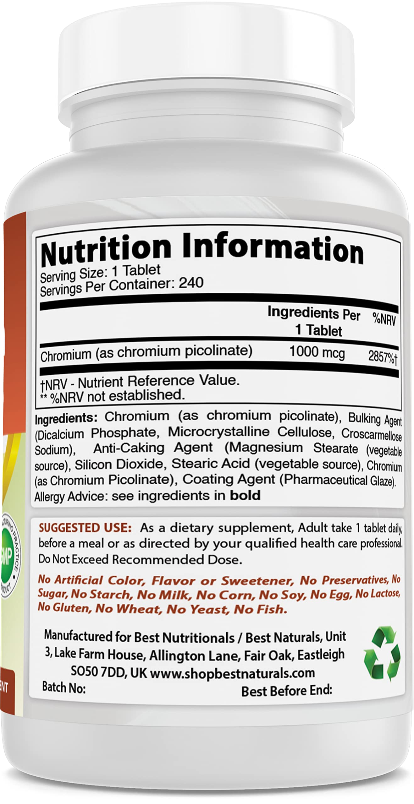 Best Naturals proudly made in USA seal highlighting purity and potency