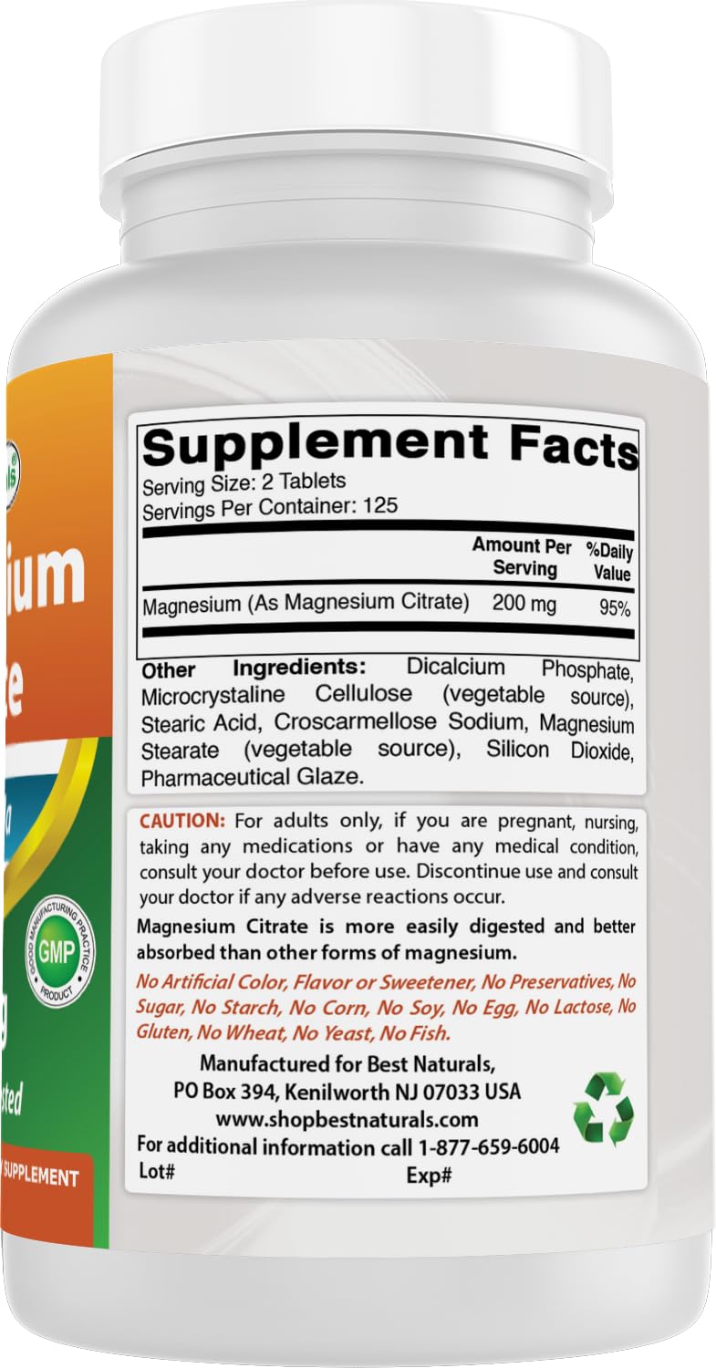 Best Naturals Magnesium Citrate on kitchen counter; ready for use.