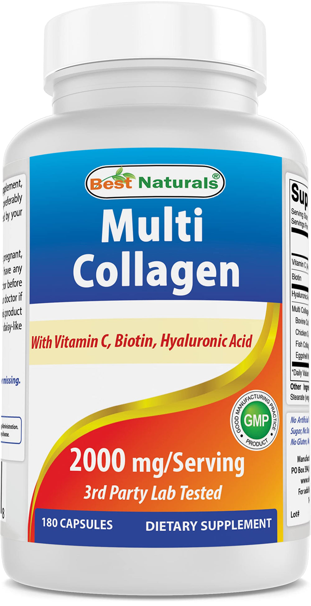 Best Naturals Multi Collagen pills bottle front for skin, hair and nails support.