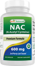 Best Naturals NAC N-Acetyl-Cysteine 600 mg - 250 Capsules