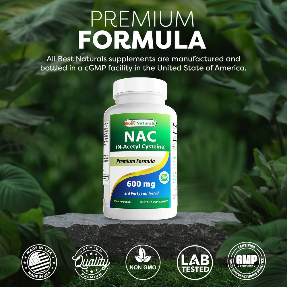 Best Naturals NAC 600 mg lab certification document indicating third-party testing.