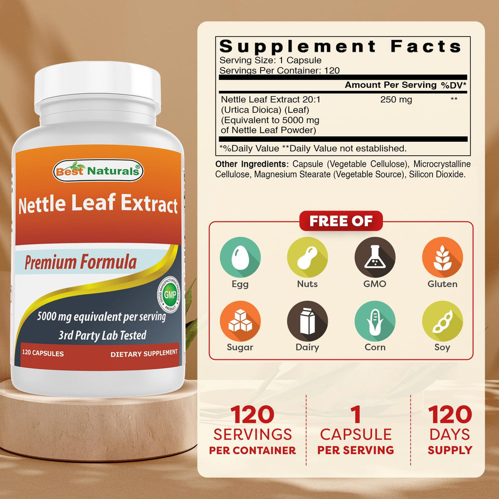 Best Naturals Nettle Leaf Extract capsules for convenient wellness on the go