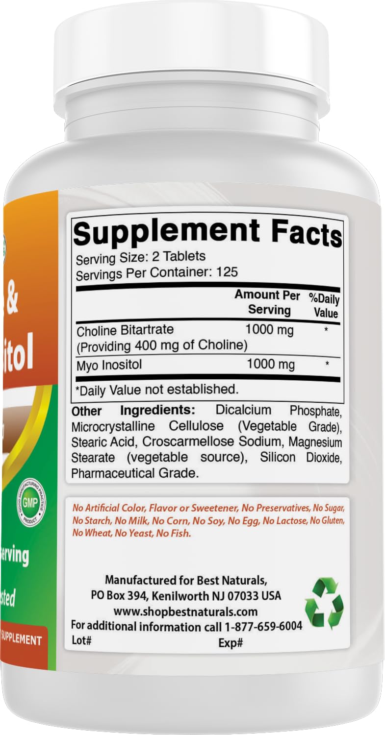 Best Naturals Choline Inositol non-GMO gluten-free badge