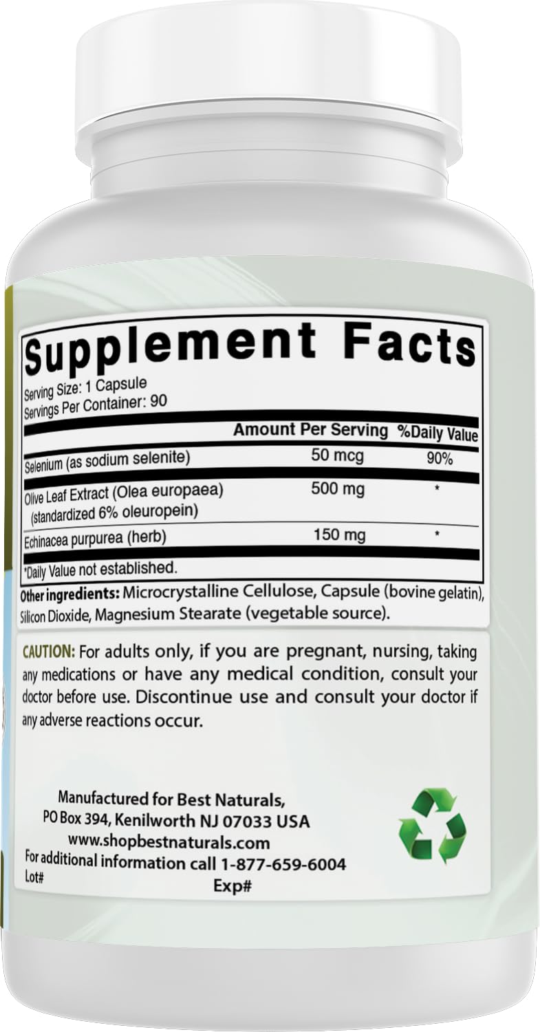 Best Naturals olive leaf extract glass with capsules ready