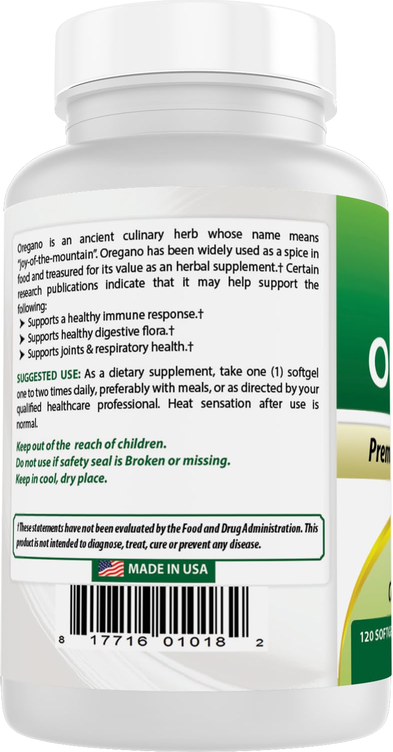 Best Naturals oregano oil softgels US-made seal on packaging