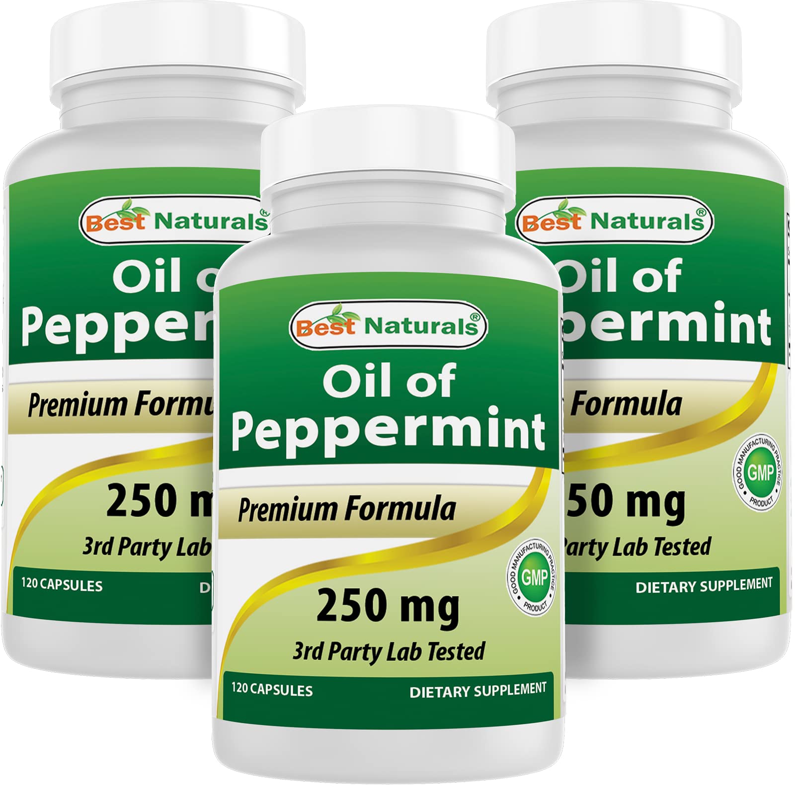 Best Naturals Peppermint Oil 250mg bottle ready for daily use and storage.