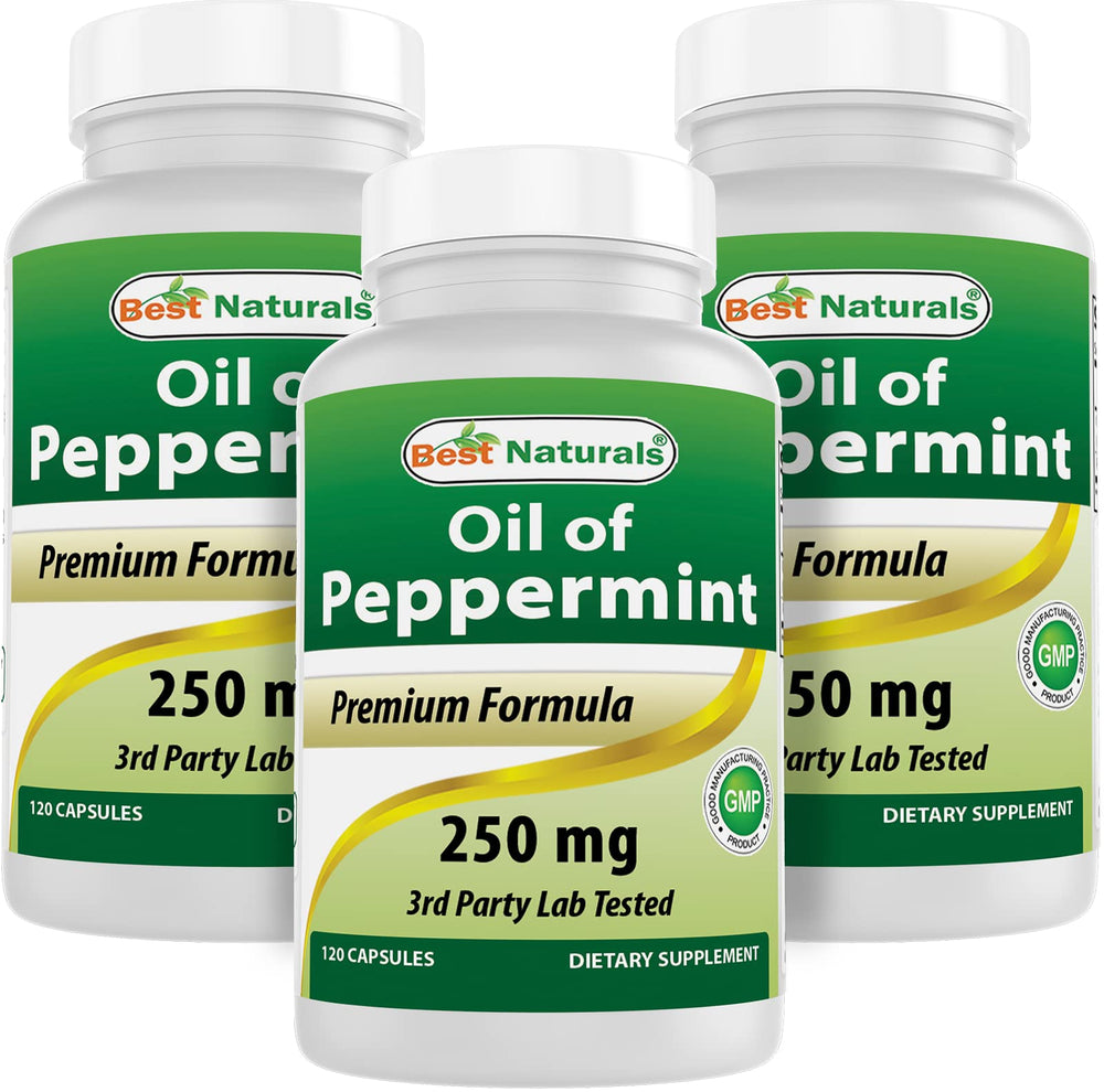 Best Naturals Peppermint Oil 250mg bottle ready for daily use and storage.