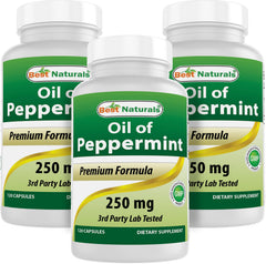 Best Naturals Peppermint Oil 250mg bottle ready for daily use and storage.